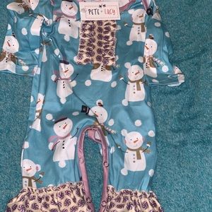 Girls Sweet Snowman ⛄️ Romper